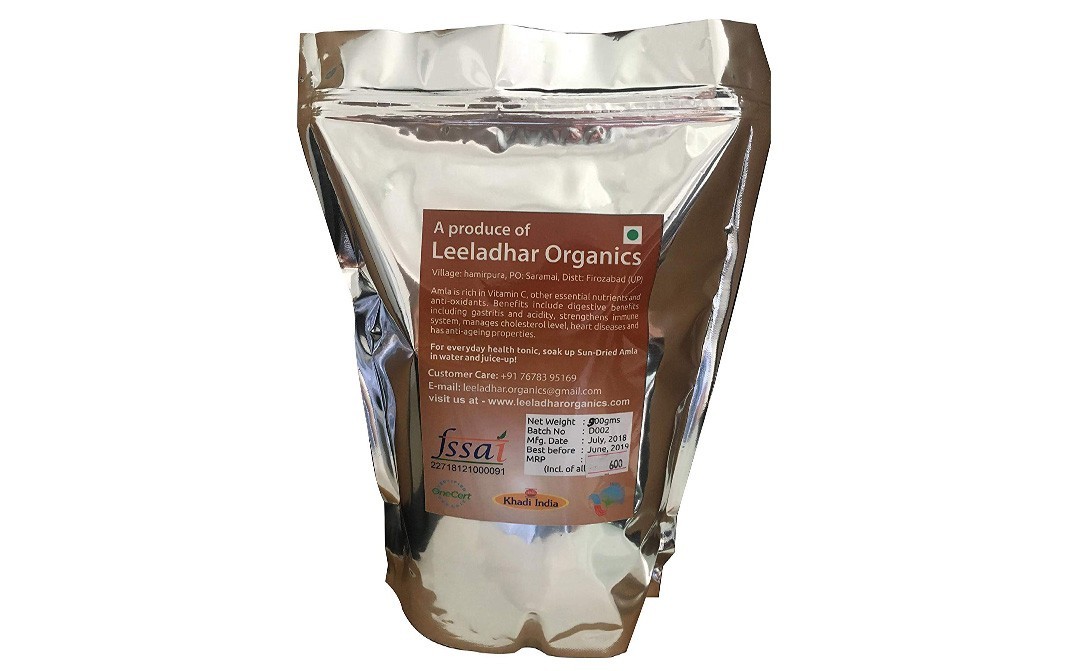Leeladhar Organics Sun-Dried Amla (Indian Gooseberry)   Pack  900 grams